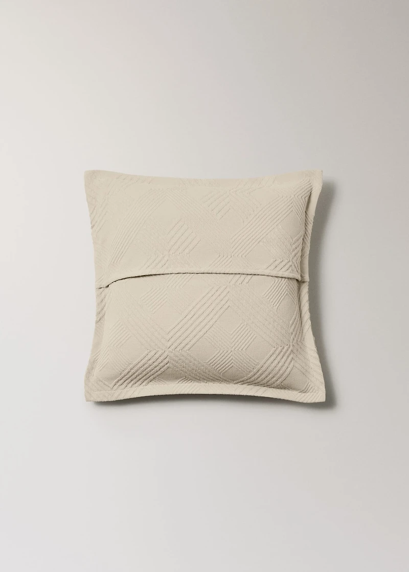 Jacquard cotton diamond-print cushion cover for 50x50 cm bed