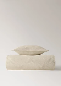 Jacquard cotton diamond-print cushion cover for 50x50 cm bed