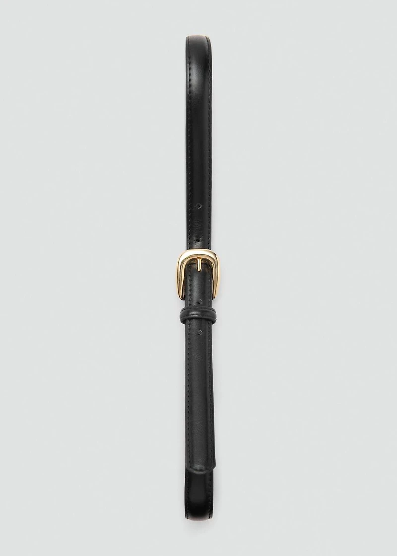 Thin belt with metal buckle