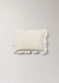 Cotton jacquard bed cushion cover with ruffle 30x40 cm