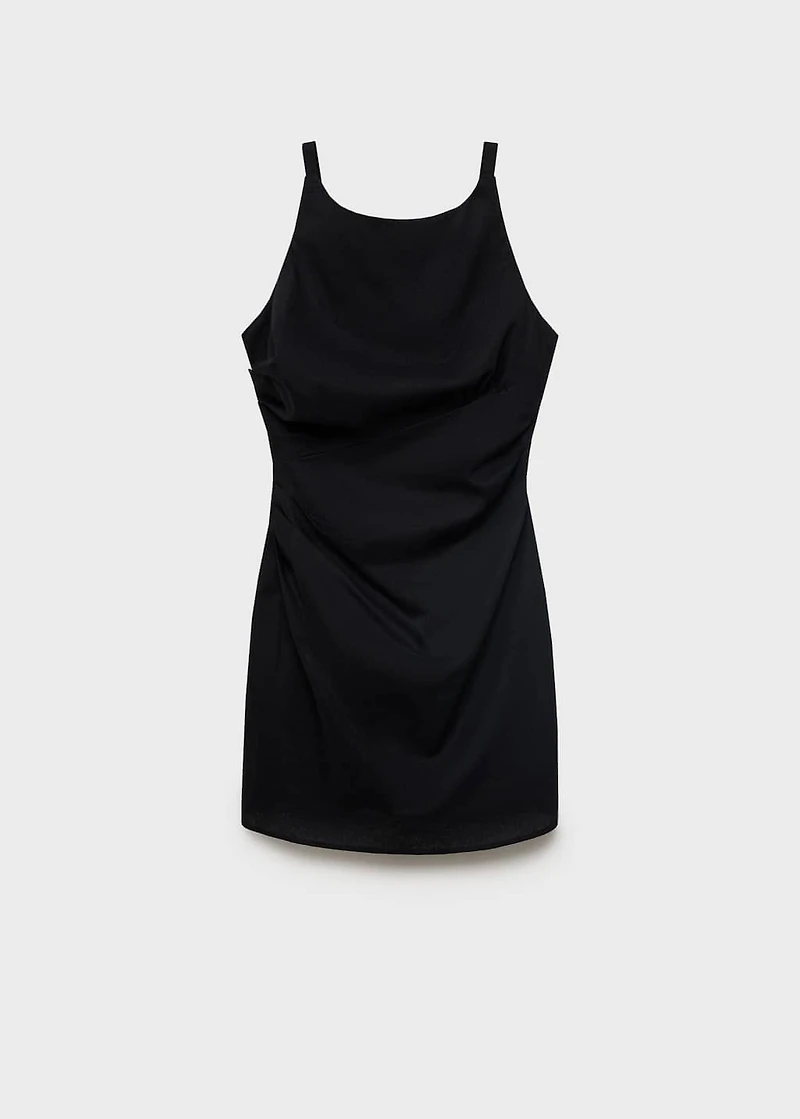 Draped linen dress