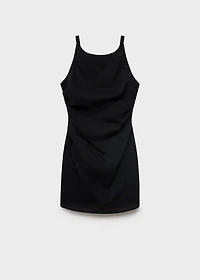 Draped linen dress