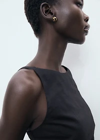 Draped linen dress