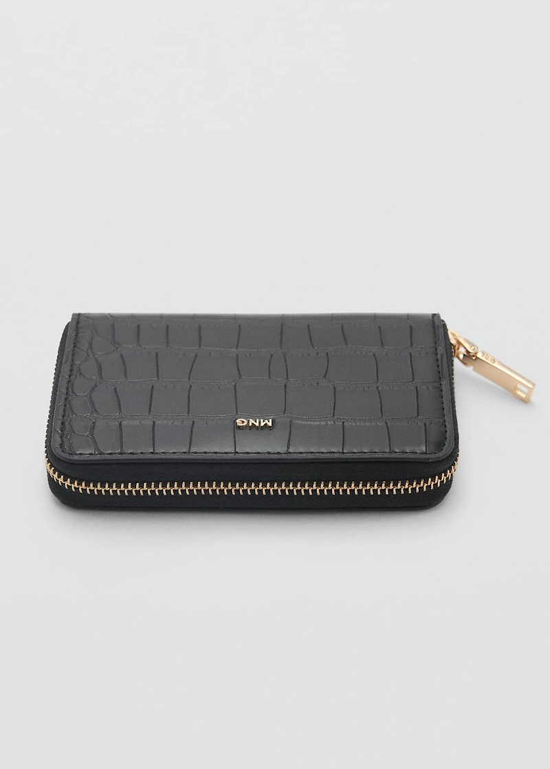Coco leather effect wallet