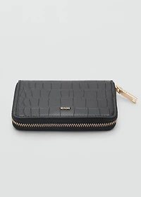 Coco leather effect wallet