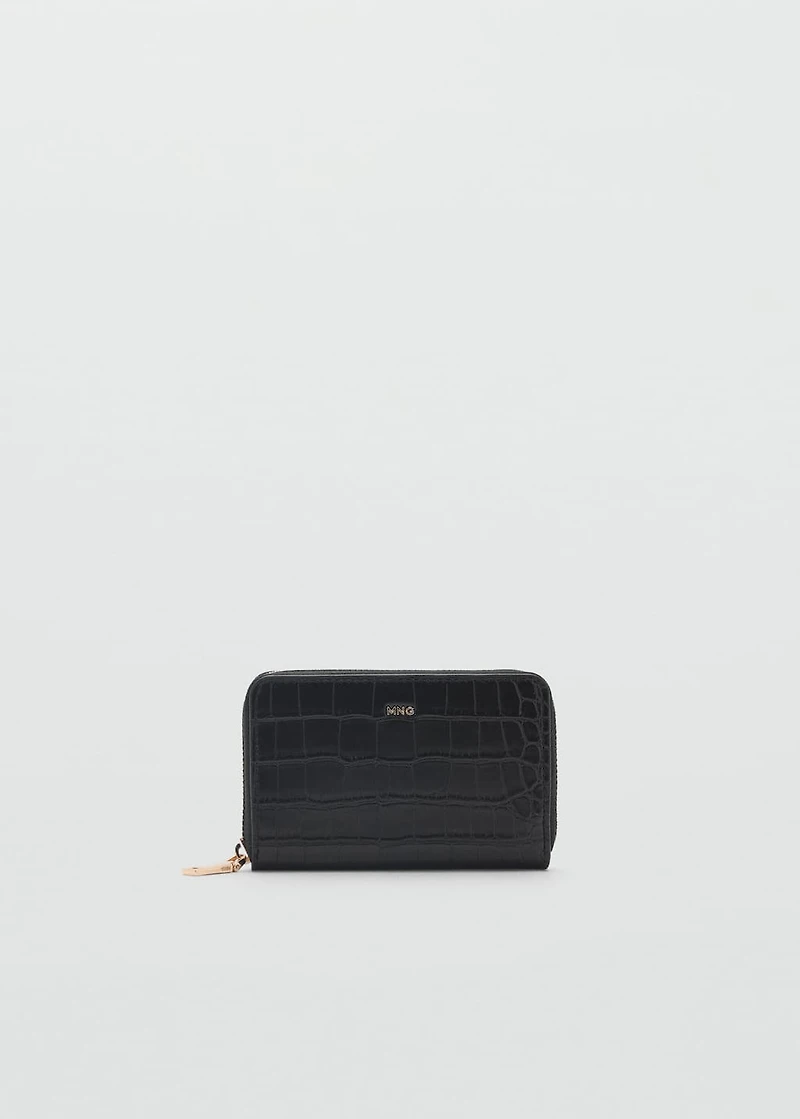 Coco leather effect wallet