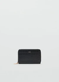 Coco leather effect wallet