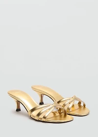 Kitten heel sandals with straps
