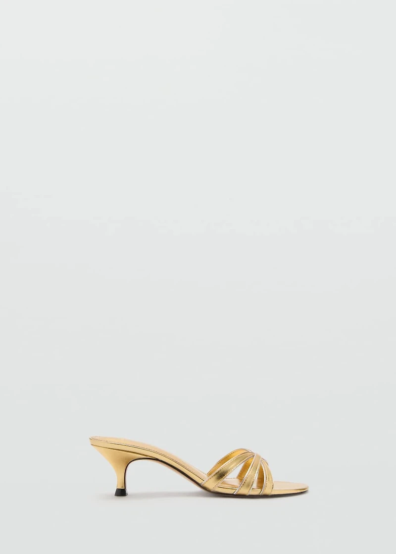 Kitten heel sandals with straps