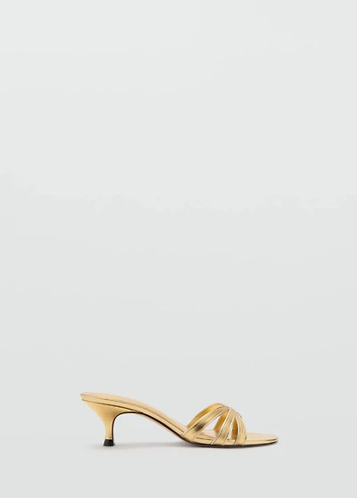 Kitten heel sandals with straps