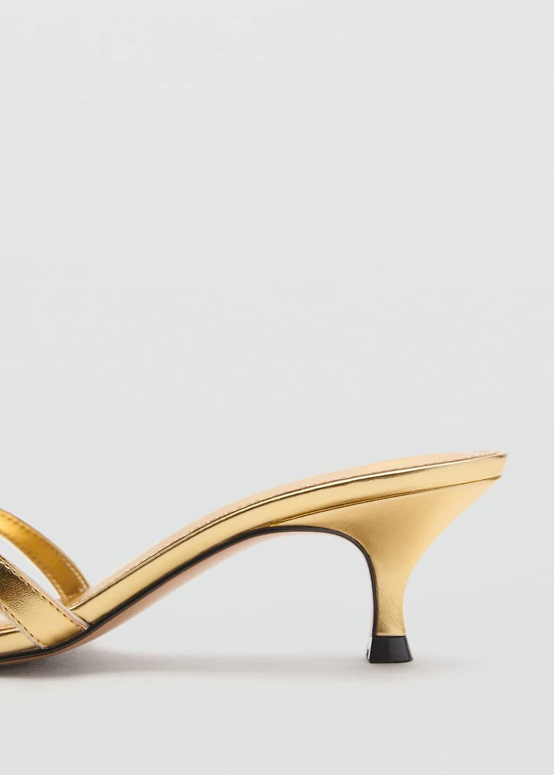 Kitten heel sandals with straps