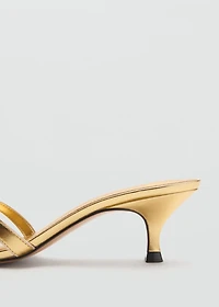 Kitten heel sandals with straps