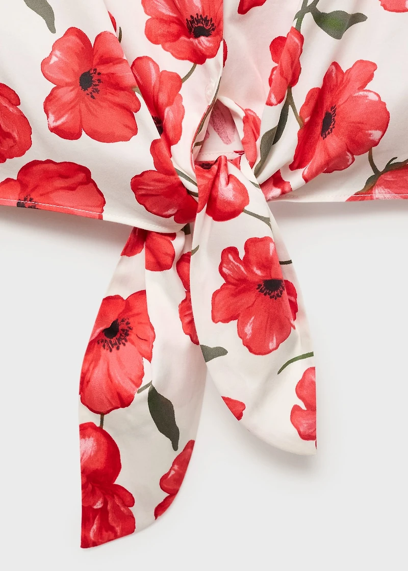 Floral-print poplin shirt