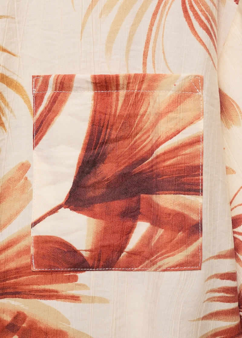 Palm-tree shirt with three-quarter sleeves