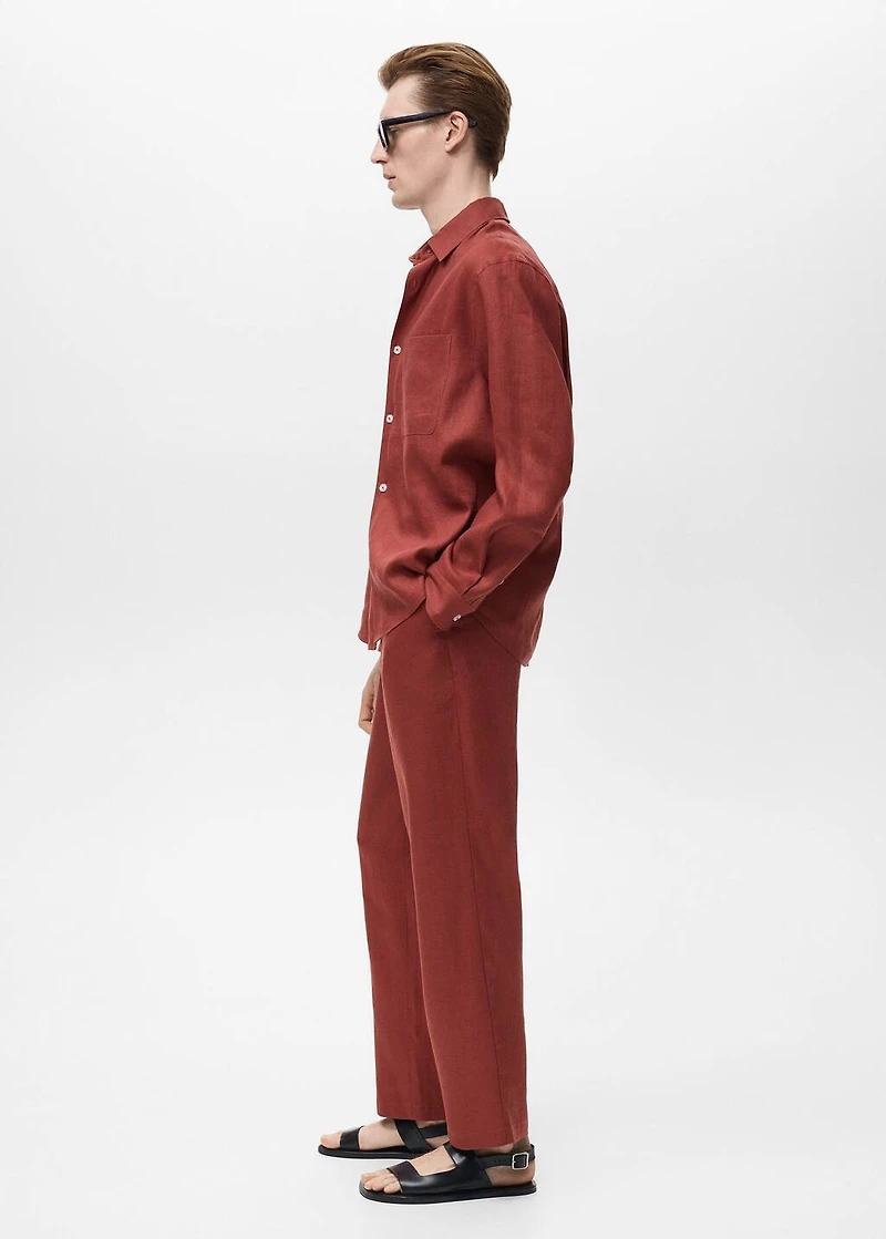 100% linen shirt with pocket