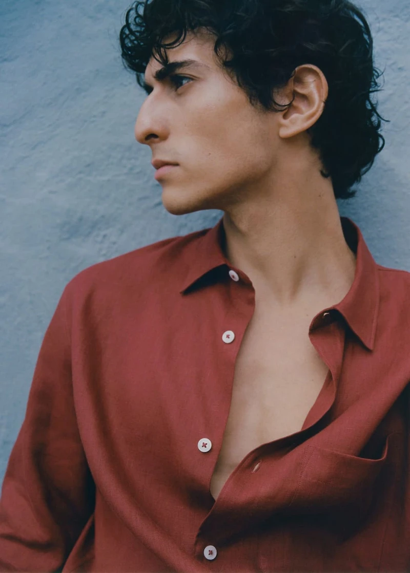 100% linen shirt with pocket