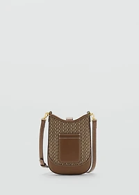 Jacquard crossbody cell phone case with logo