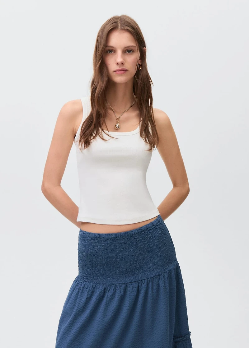 Ruffled long skirt