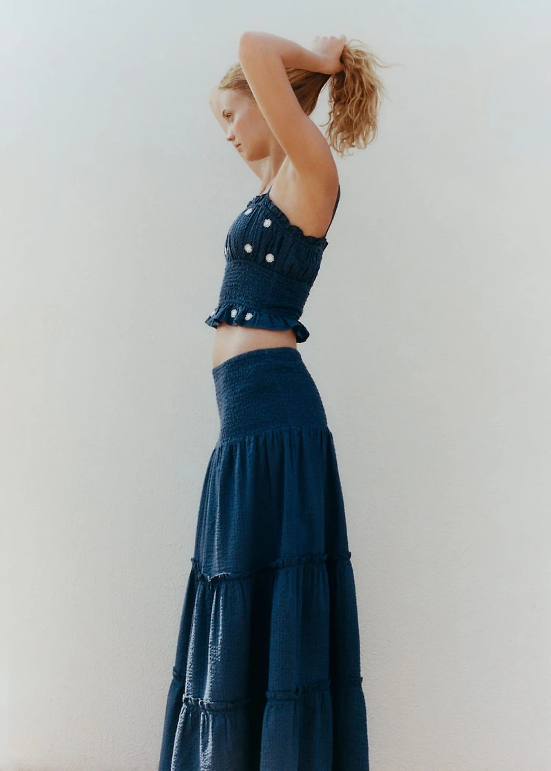 Ruffled long skirt