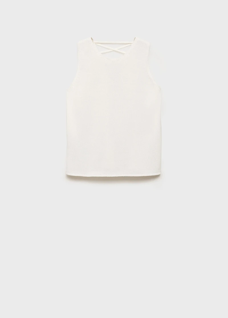 Knitted top with drawstring