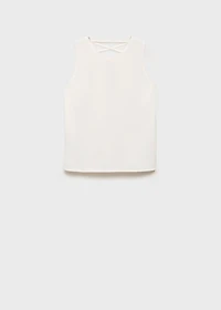 Knitted top with drawstring