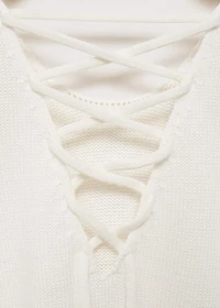 Knitted top with drawstring