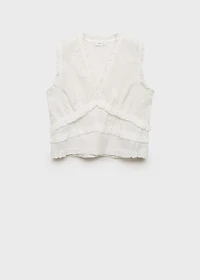 Ruffled embroidered blouse