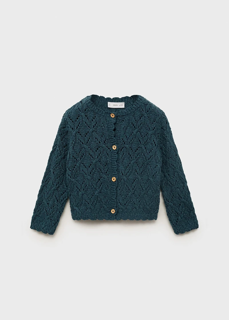 Openwork knit cardigan