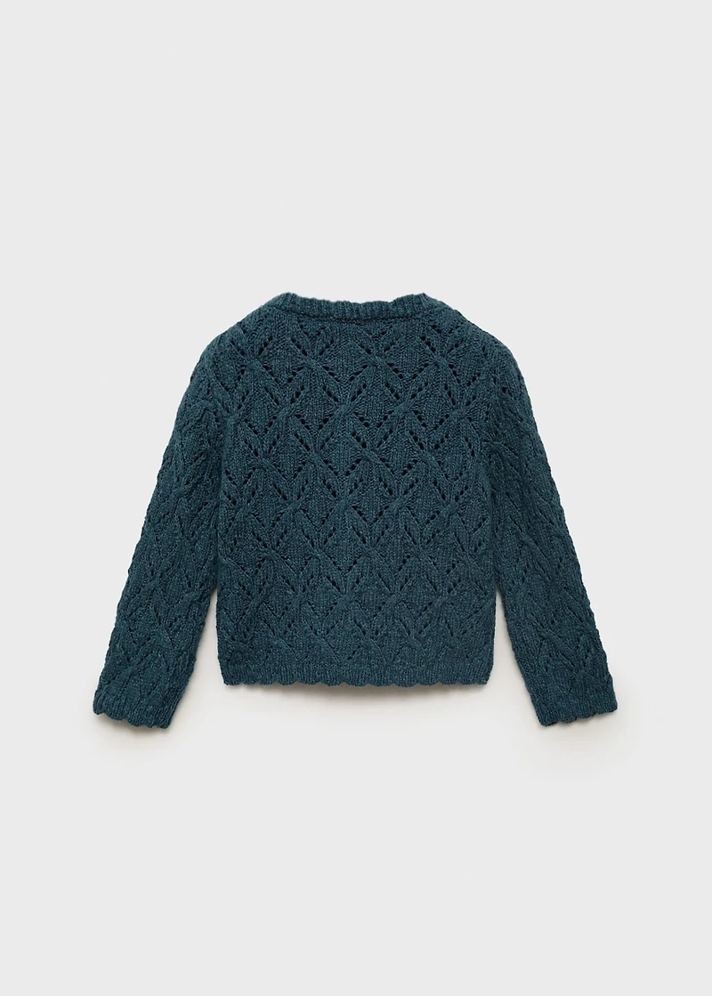 Openwork knit cardigan