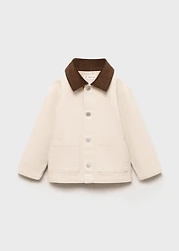 Denim parka with contrasting collar