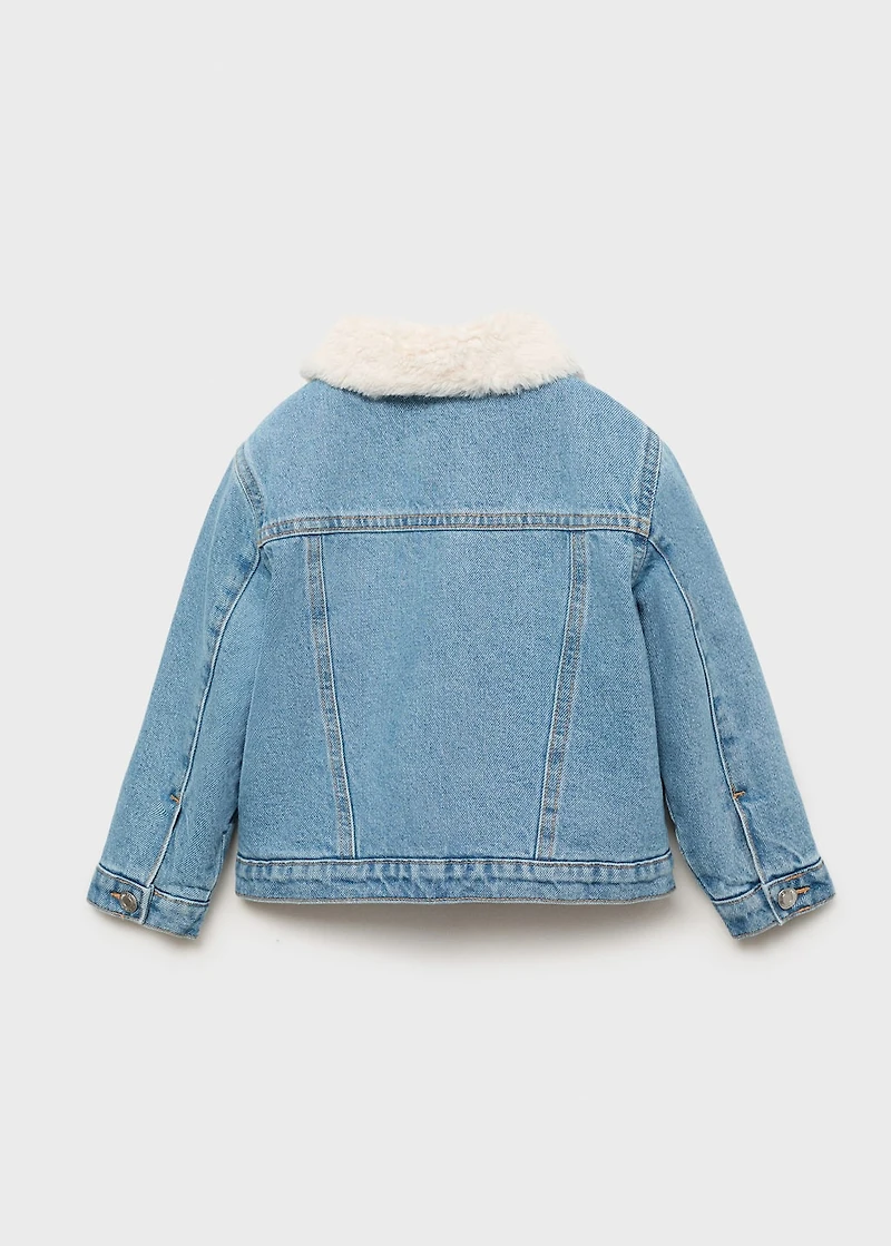 Fur-effect denim jacket