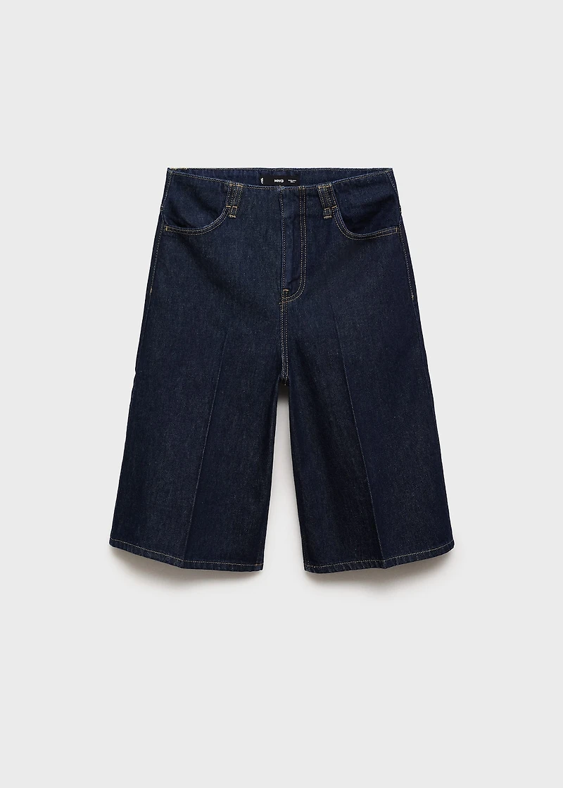 Mid-rise denim bermuda jorts