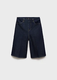 Mid-rise denim bermuda jorts