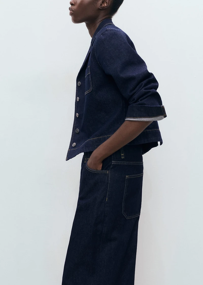 Mid-rise denim bermuda jorts