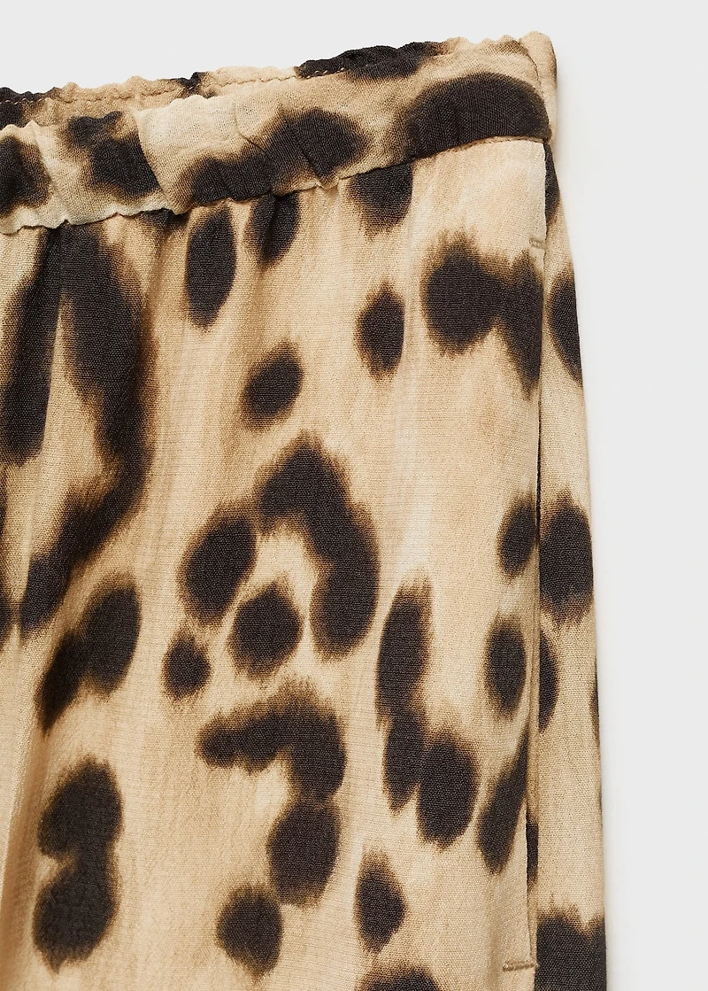 Leopard straight pants