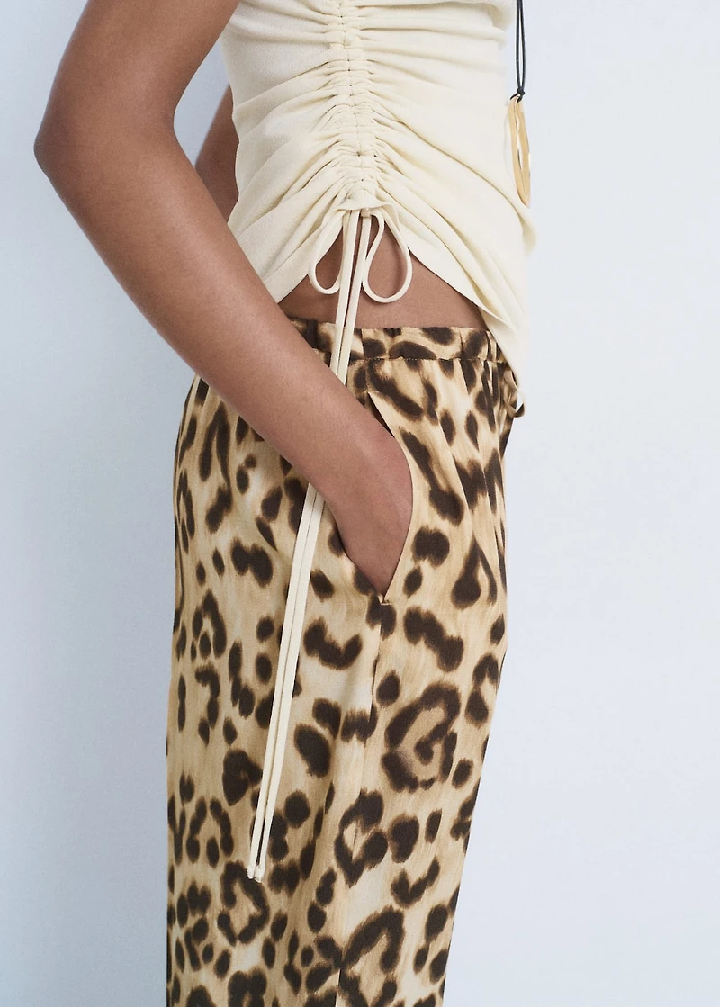 Leopard straight pants