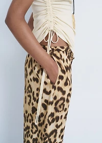 Leopard straight pants