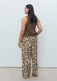Leopard straight pants