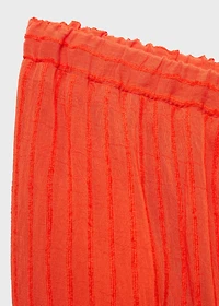 Straight-leg crinkled-effect pants