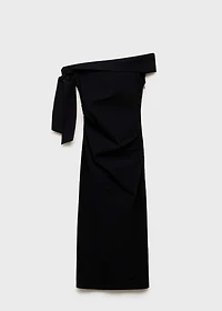 Strapless dress with bow detail