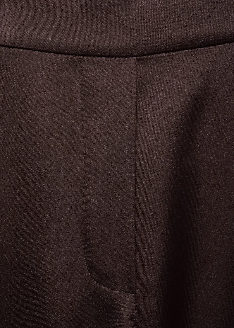 Satin pants with contrasting stripe