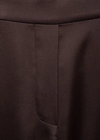 Satin pants with contrasting stripe