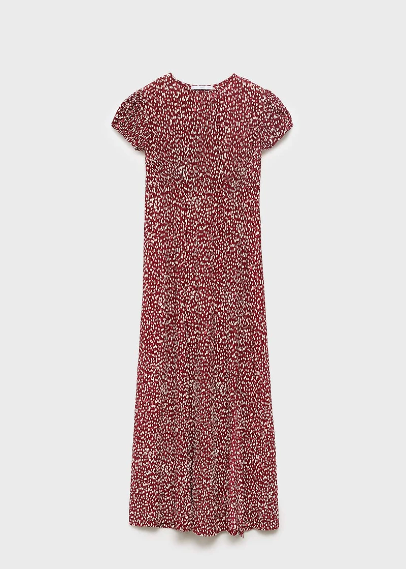 Printed dress with side opening