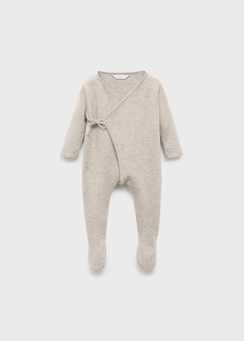 Jumpsuit with cross-over stitch