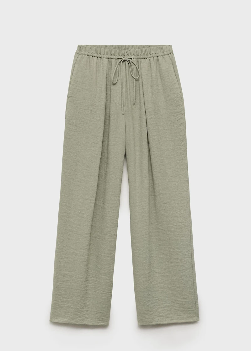 Straight textured trousers