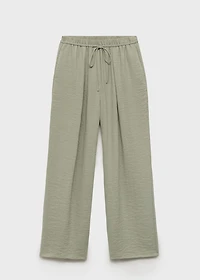 Straight textured trousers