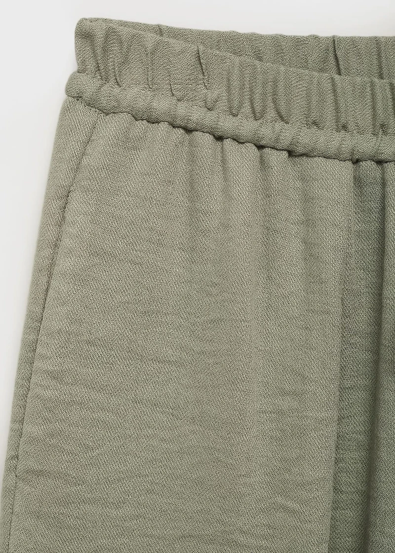 Straight textured trousers
