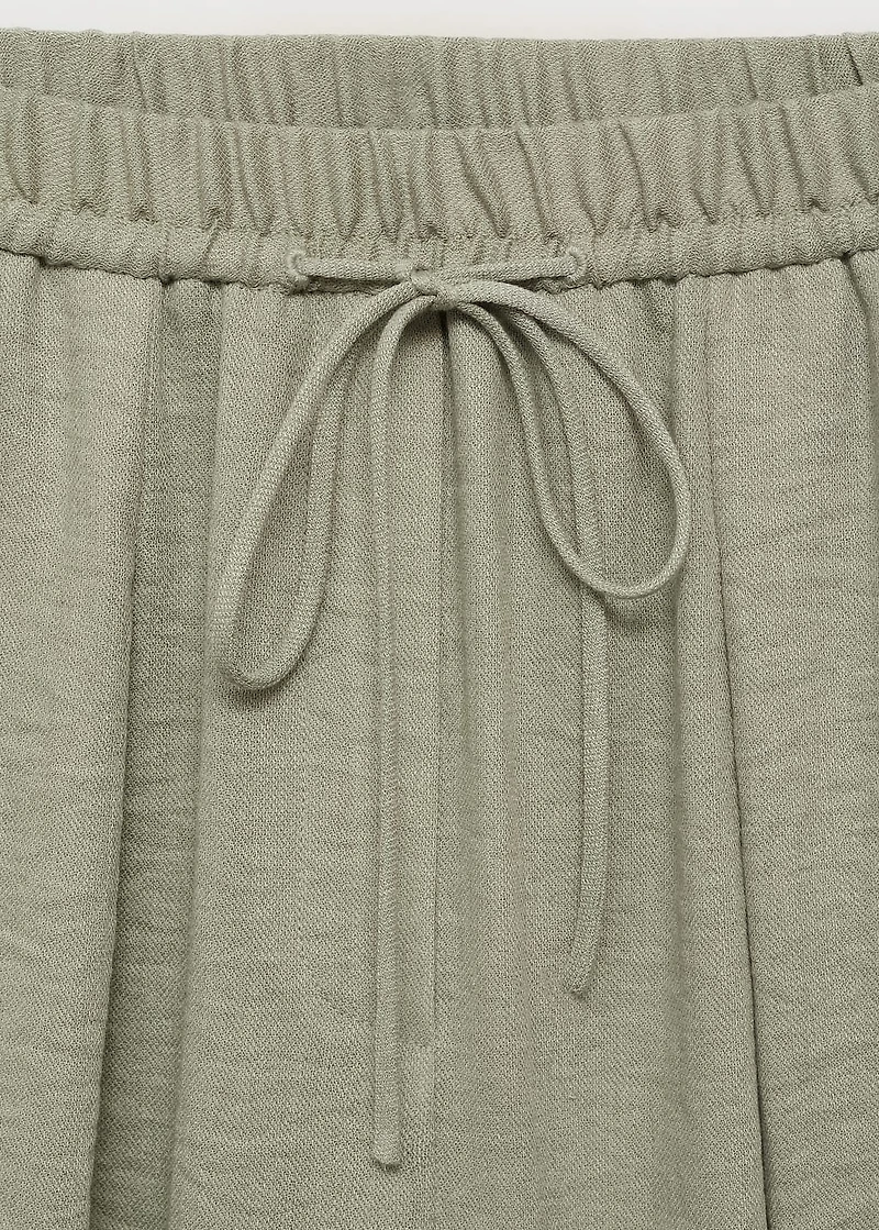 Straight textured trousers