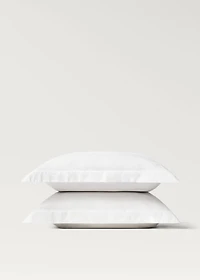 Two 300-thread count cotton satin striped pillowcases 60x60 cm