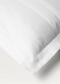 Two 300-thread count cotton satin striped pillowcases 60x60 cm